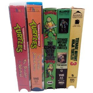 5 Teenage Mutant Ninja Turtles VHS Video Lot 80s Shredder Shrinking Turtles
